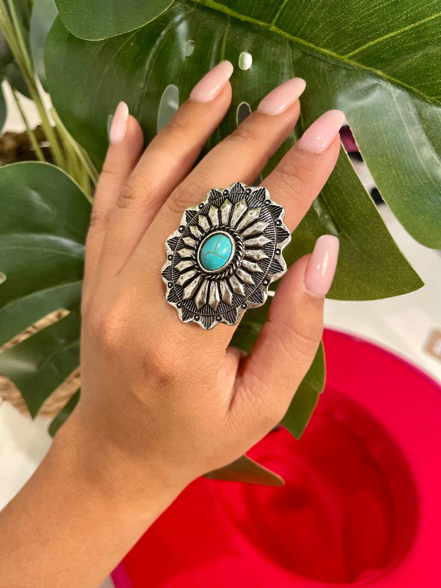 Western Turquoise Silver Ring