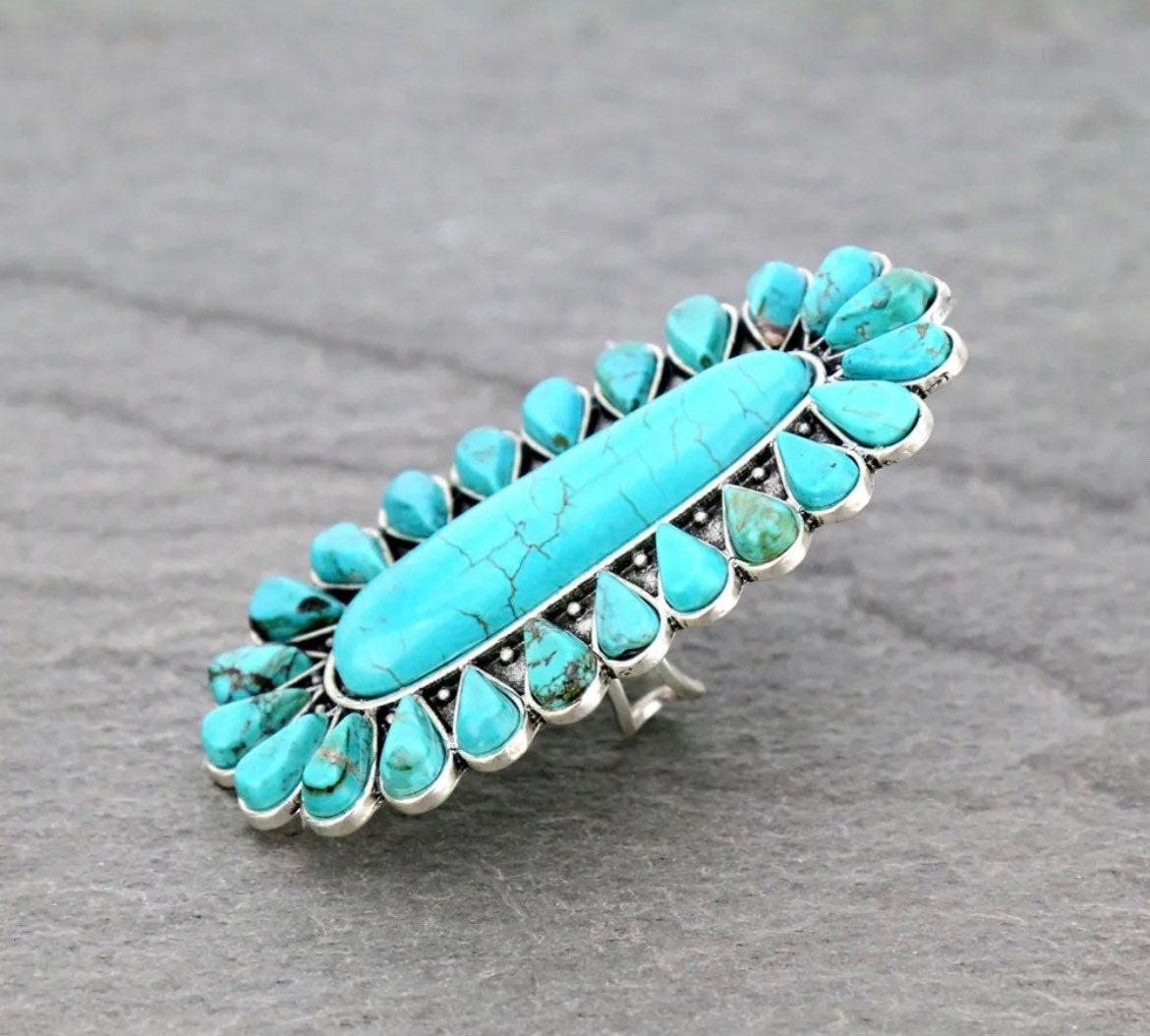 Natural Stone Turquoise Ring