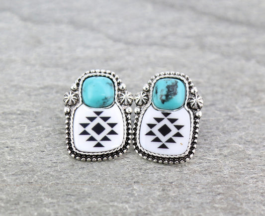 Aztec Square Studs