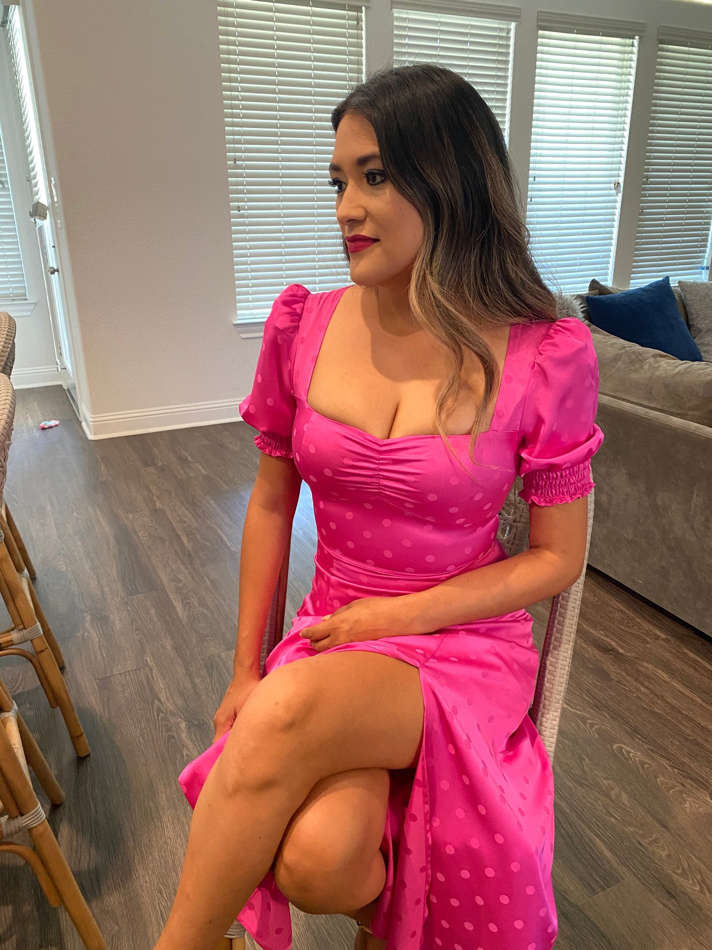 Dot it out Fuchsia Dress