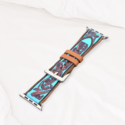 Turquoise Leather Watch Band