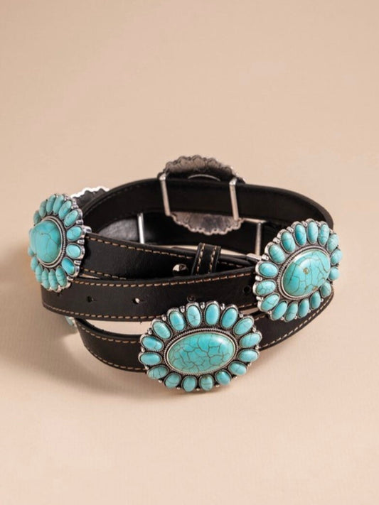 Western Black Concho Belt