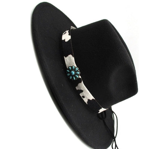 Cow Concho Fedora Hat Band