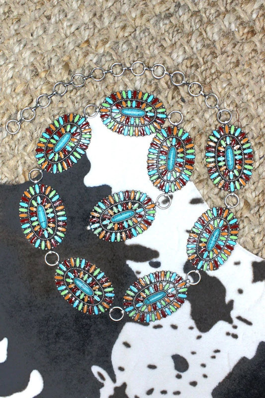 Multicolored Concho Belt