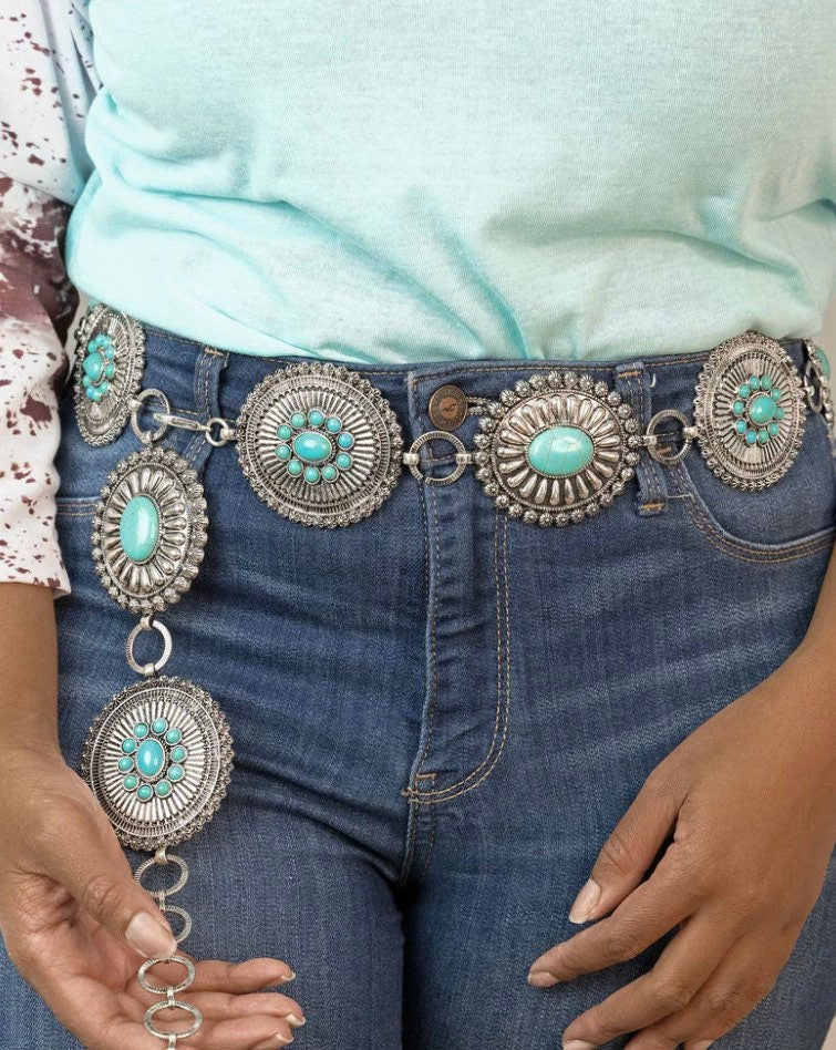 Concho Silver Turquoise Belt