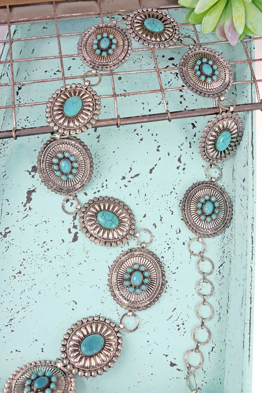 Concho Silver Turquoise Belt