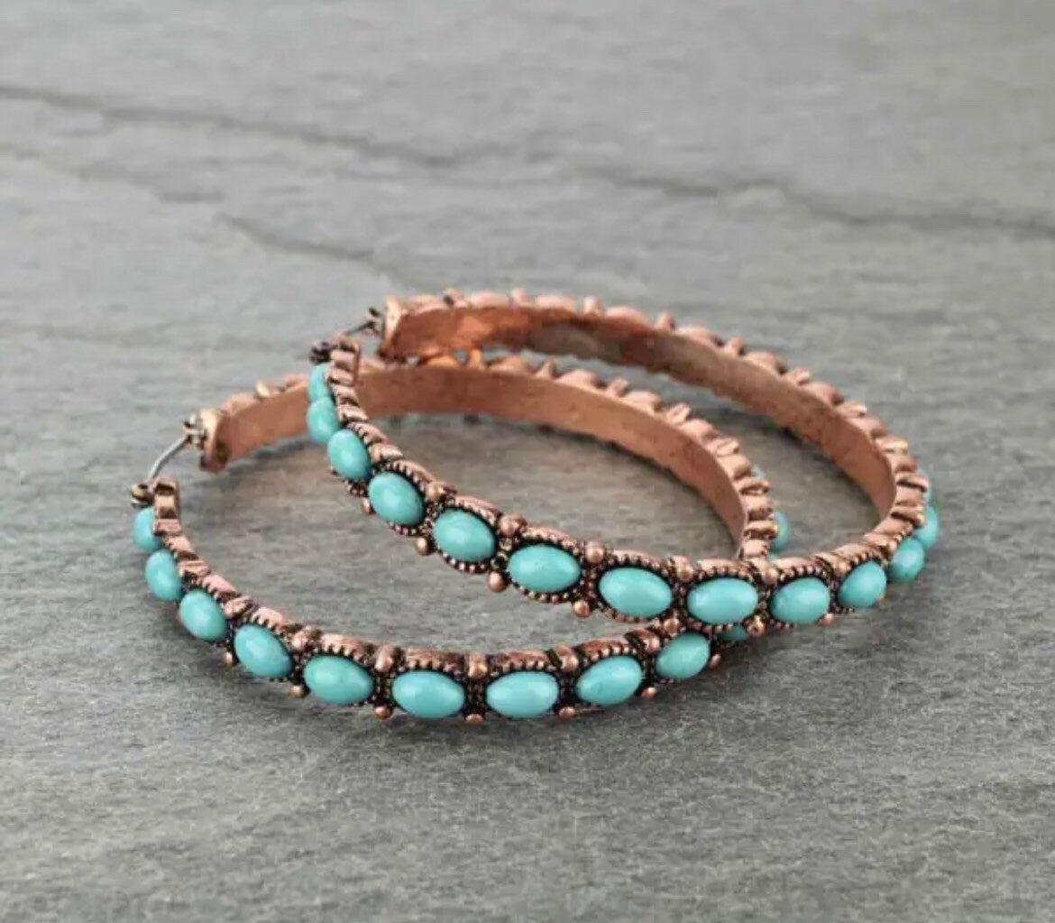 Turquoise Hoop Earrings