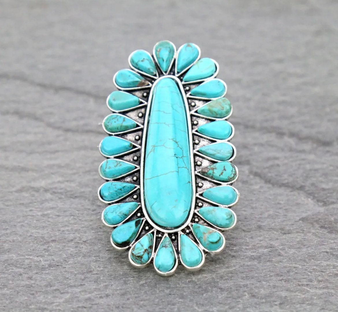 Natural Stone Turquoise Ring