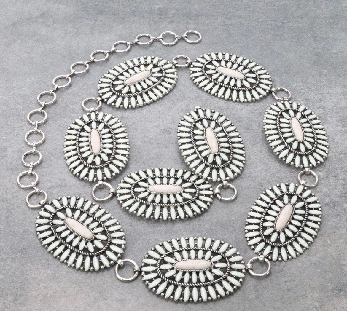 Western Epoxy Concho Stone Belt