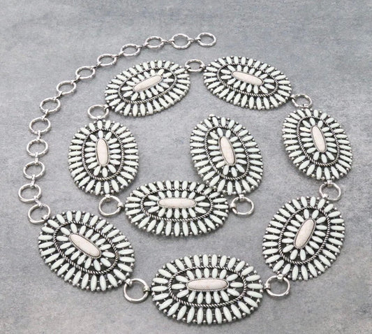 Western Epoxy Concho Stone Belt