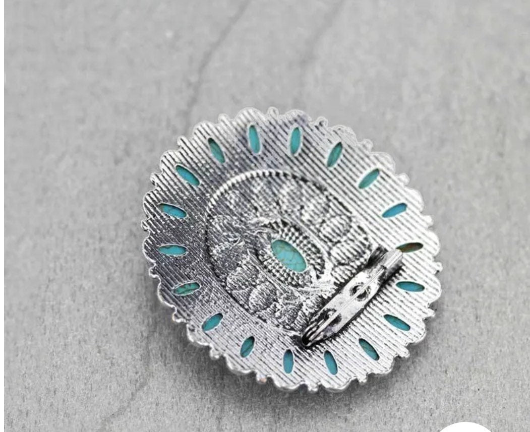 Western Concho Cluster Brooch Pin