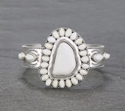 Natural White Stone Cuff