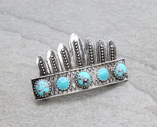 Western Design Stone Hair Clip Barrette