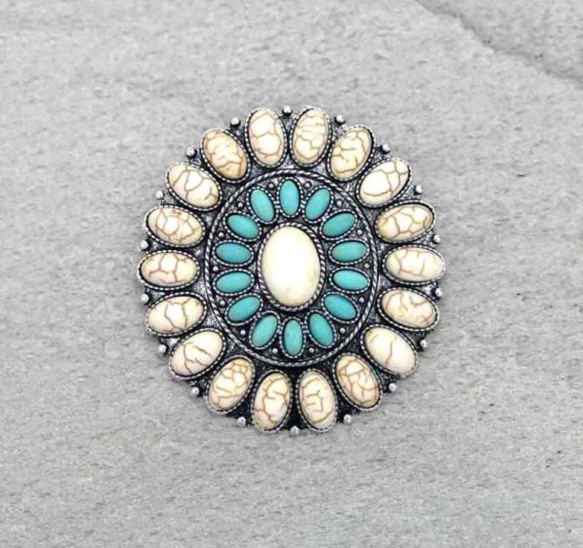 Western Concho Cluster Brooch Pin