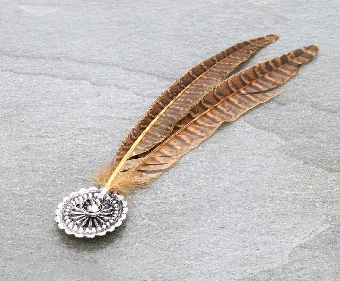 Feather Turquoise Pin