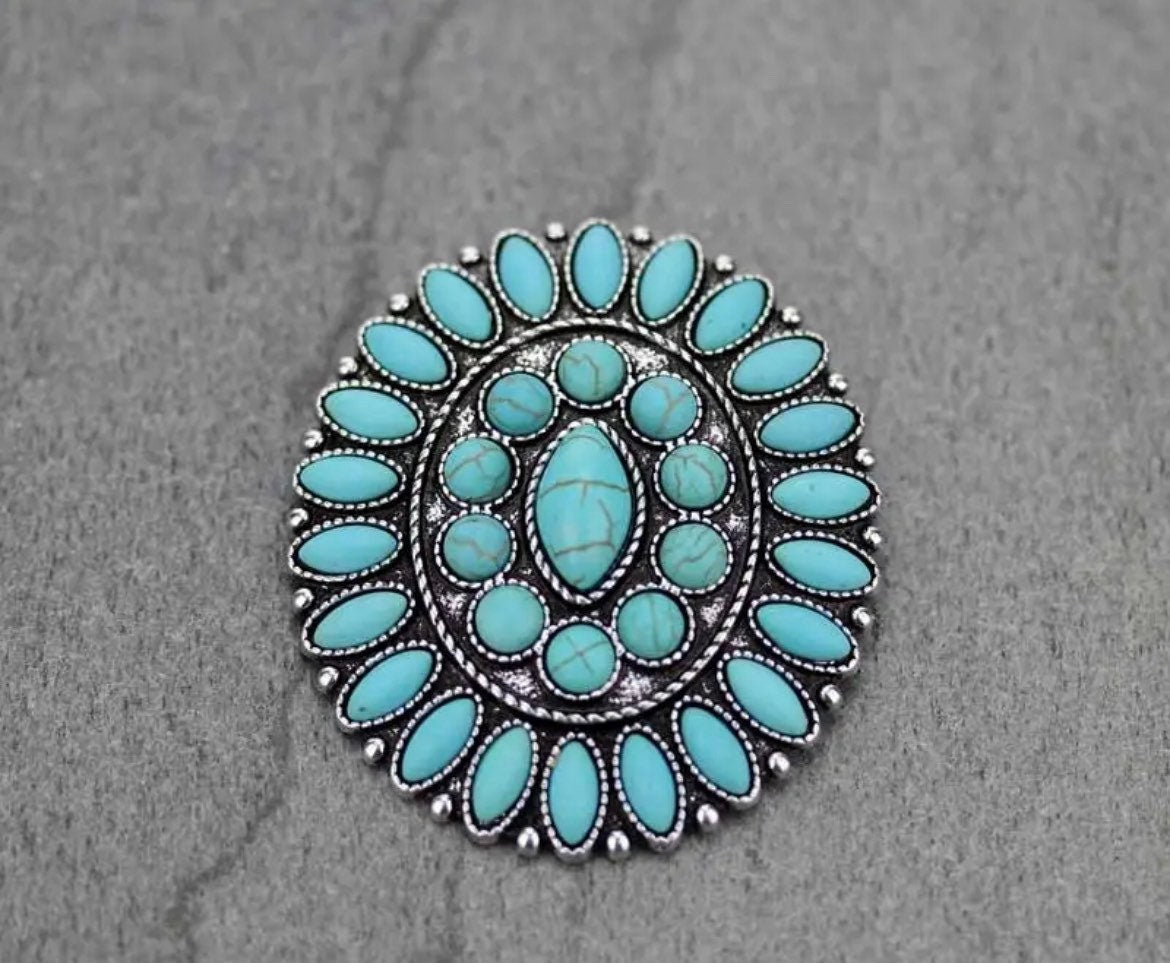 Western Concho Cluster Brooch Pin