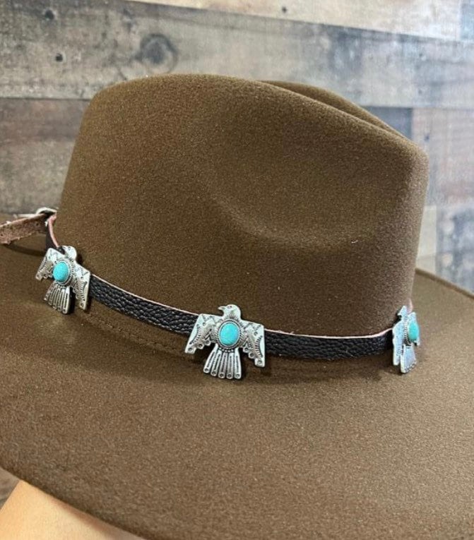 Hat Band Turquoise Thunderbird