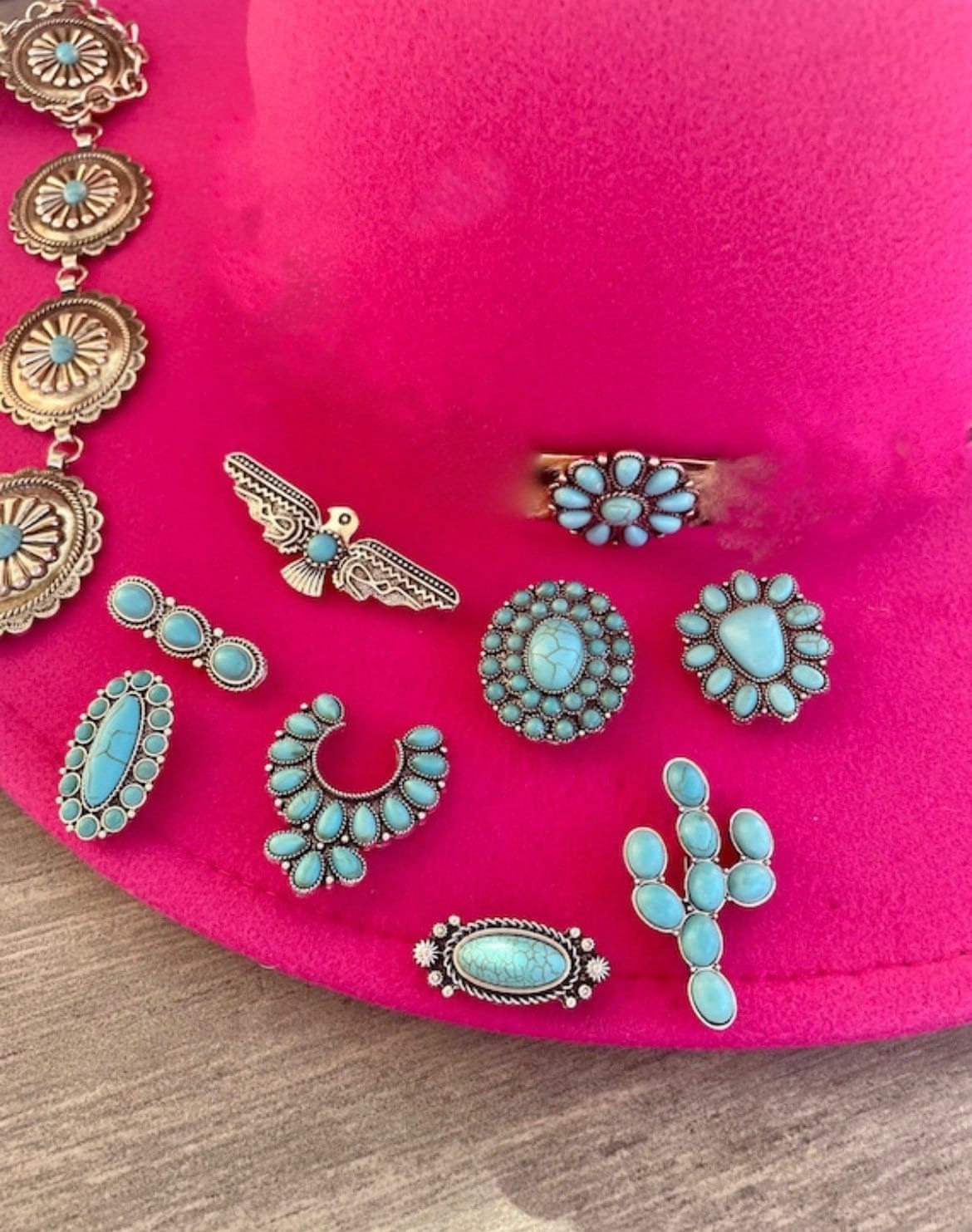 Turquoise Concho Hat Pins