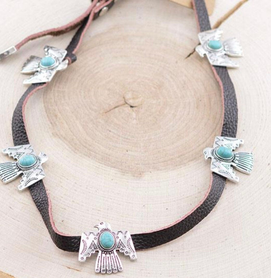 Hat Band Turquoise Thunderbird