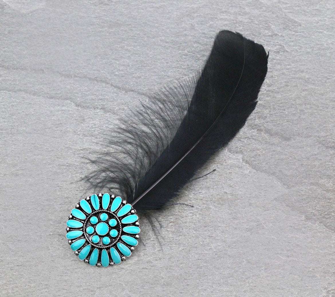 Concho Feather Pin