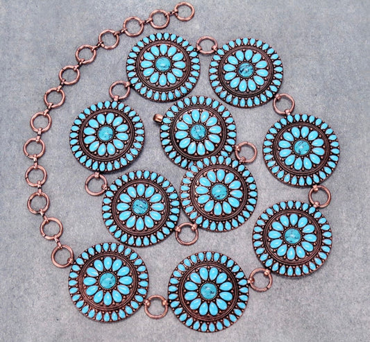 Concho Copper Turquoise Belt