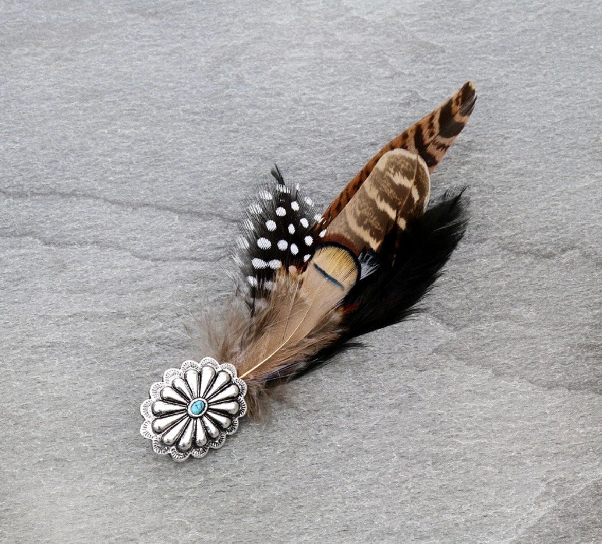 Feather Turquoise Pin