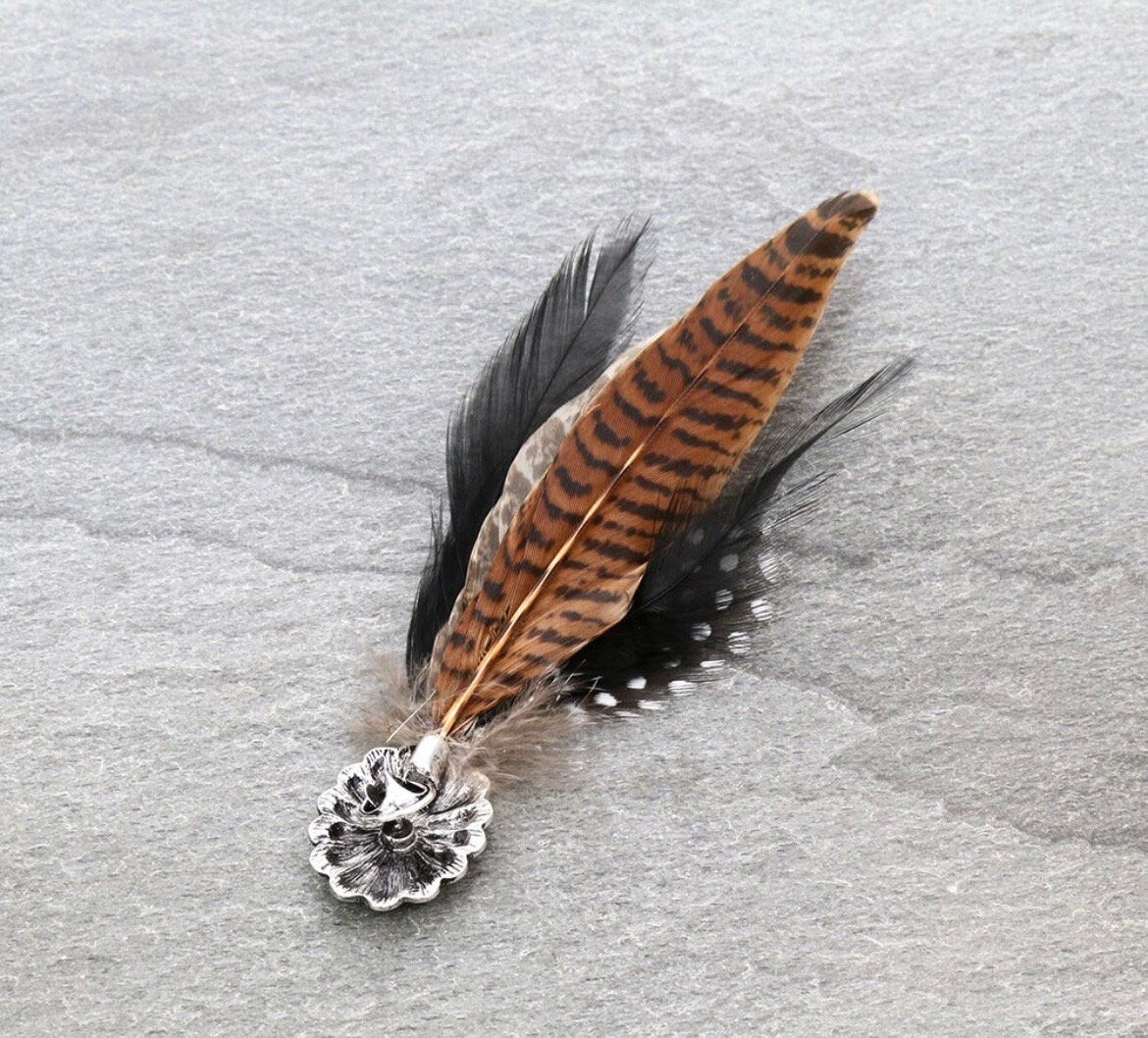 Feather Turquoise Pin